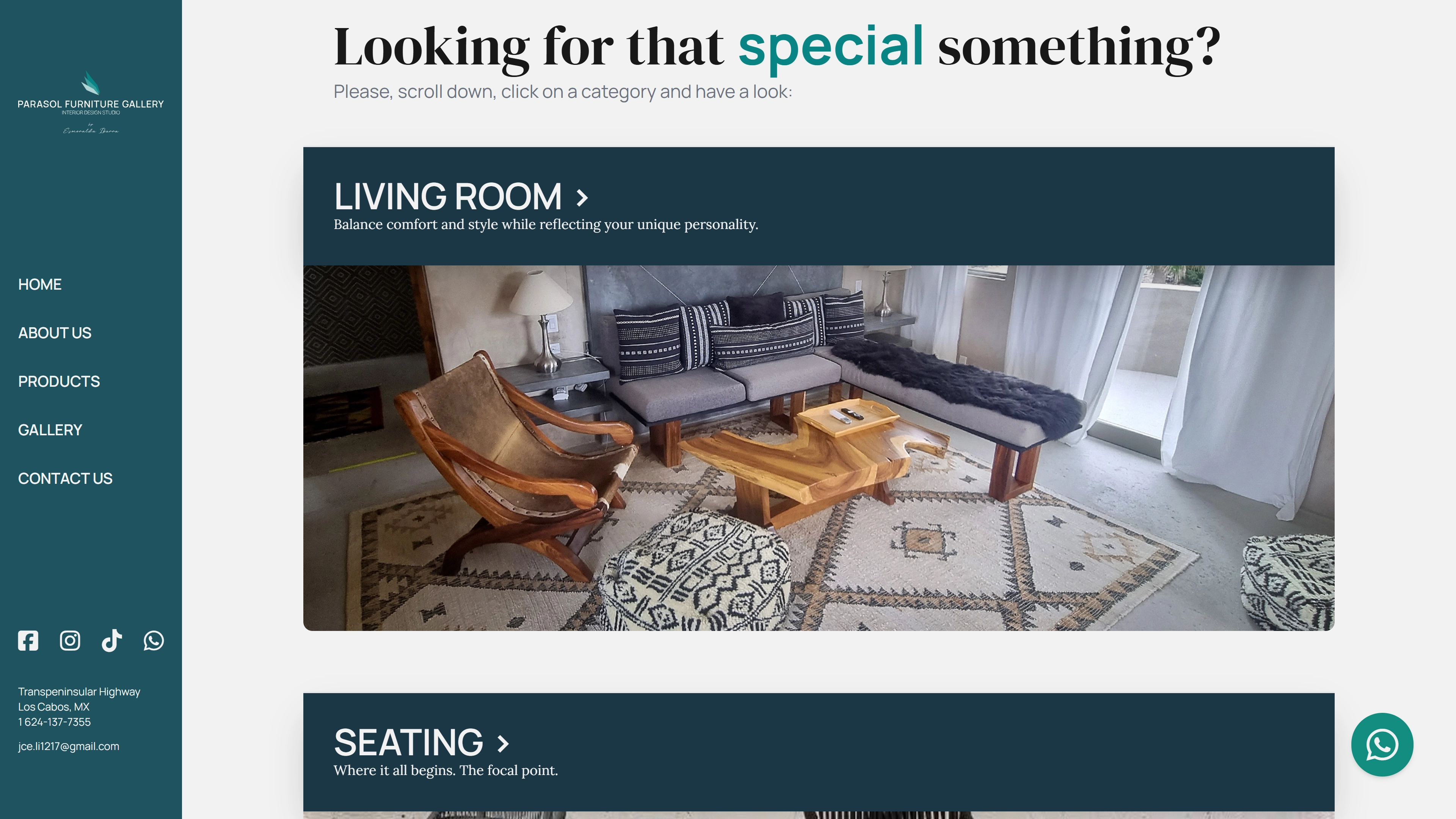 website products section